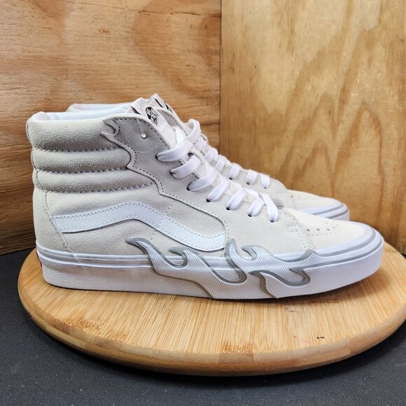 New Vans Sk8 Hi Womens Canvas White Suede Sneakers Size 9.5 Shoes - Picture 1 of 9